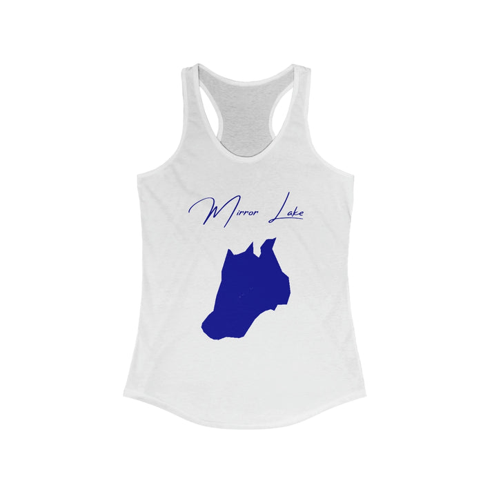 Alaska  Mirror  Lake  Racerback-Tank  front  position  view  from  front  solid  white.webp