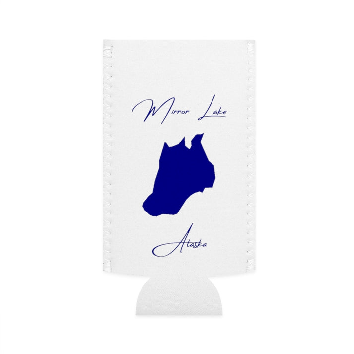 Alaska  Mirror  Lake  Slim  Can  Koozie  front  position  view  from  flat-front  white.webp