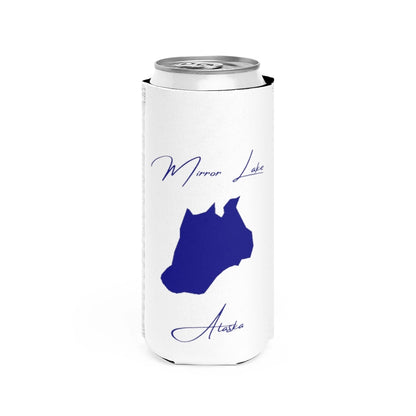 Alaska  Mirror  Lake  Slim  Can  Koozie  front  position  view  from  front  white.webp