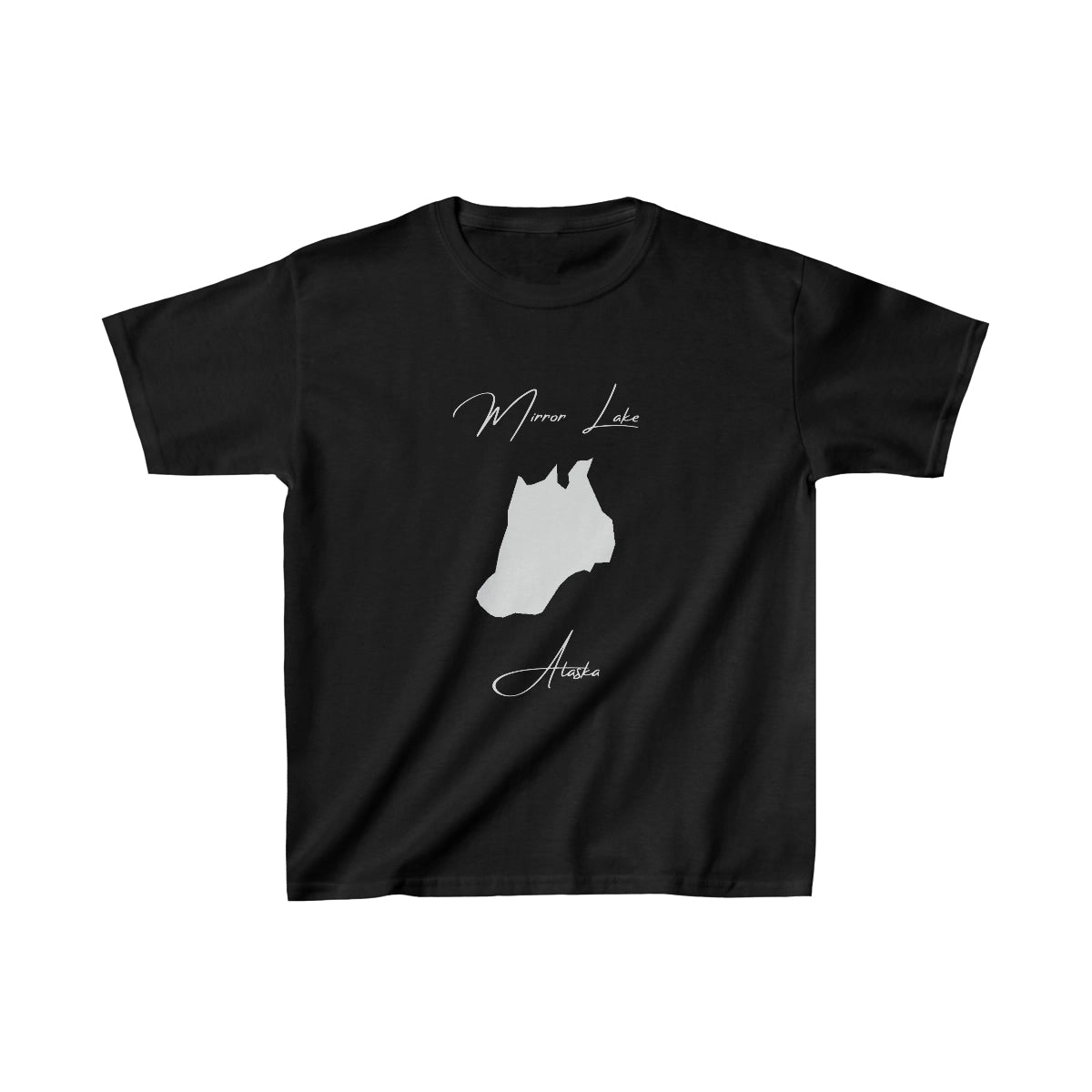 Alaska  Mirror  Lake  Youth  T-shirt  front  position  view  from  front  black.webp