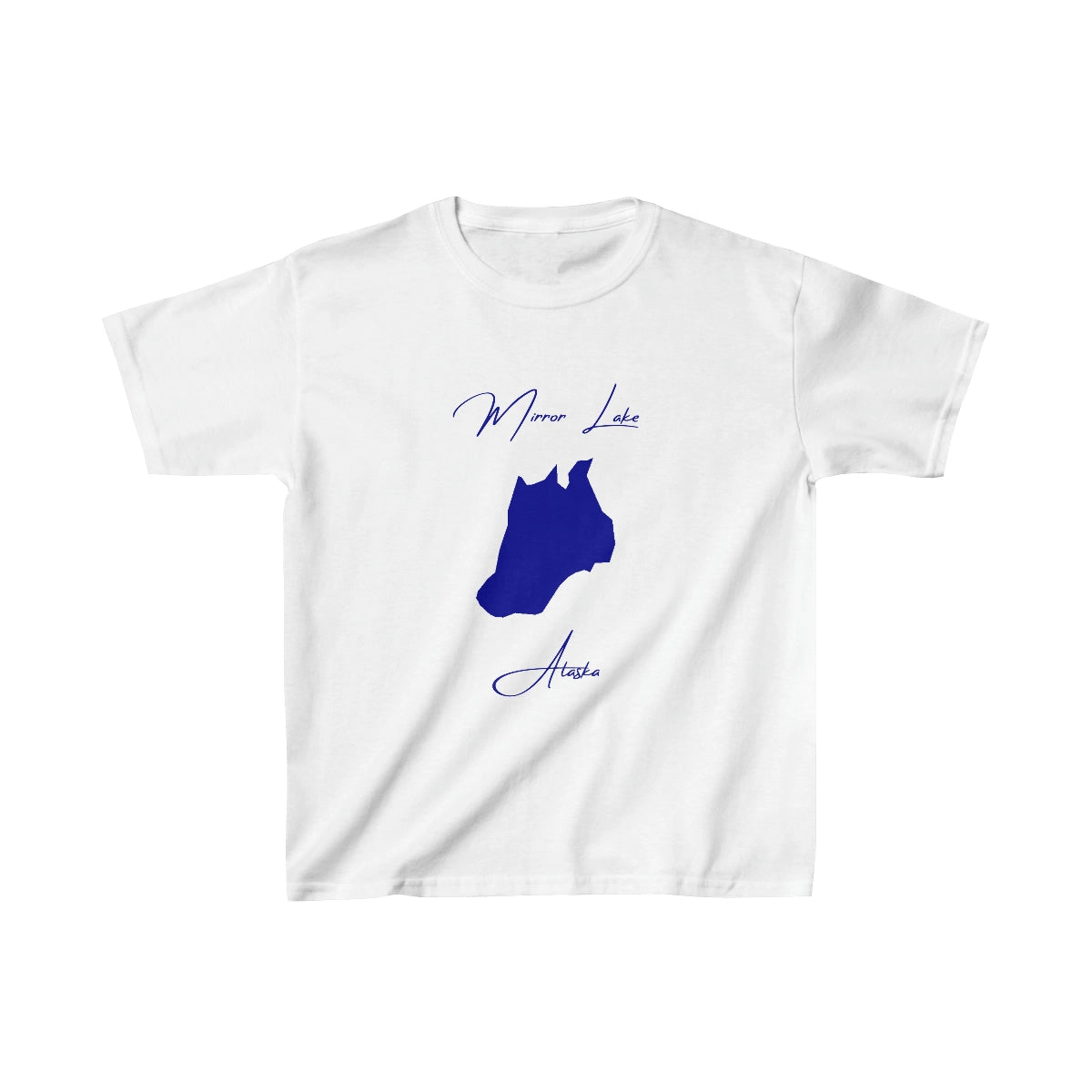 Alaska  Mirror  Lake  Youth  T-shirt  front  position  view  from  front  white.webp