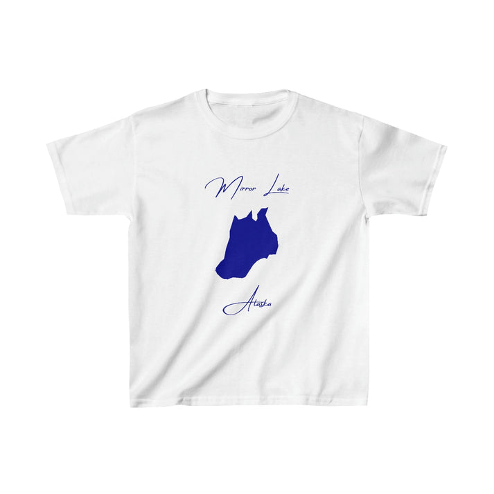 Alaska  Mirror  Lake  Youth  T-shirt  front  position  view  from  front  white.webp