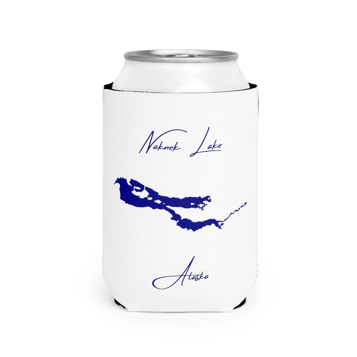 Alaska  Naknek  Lake  Can  Koozie  front  position  view  from  front-2  white.webp