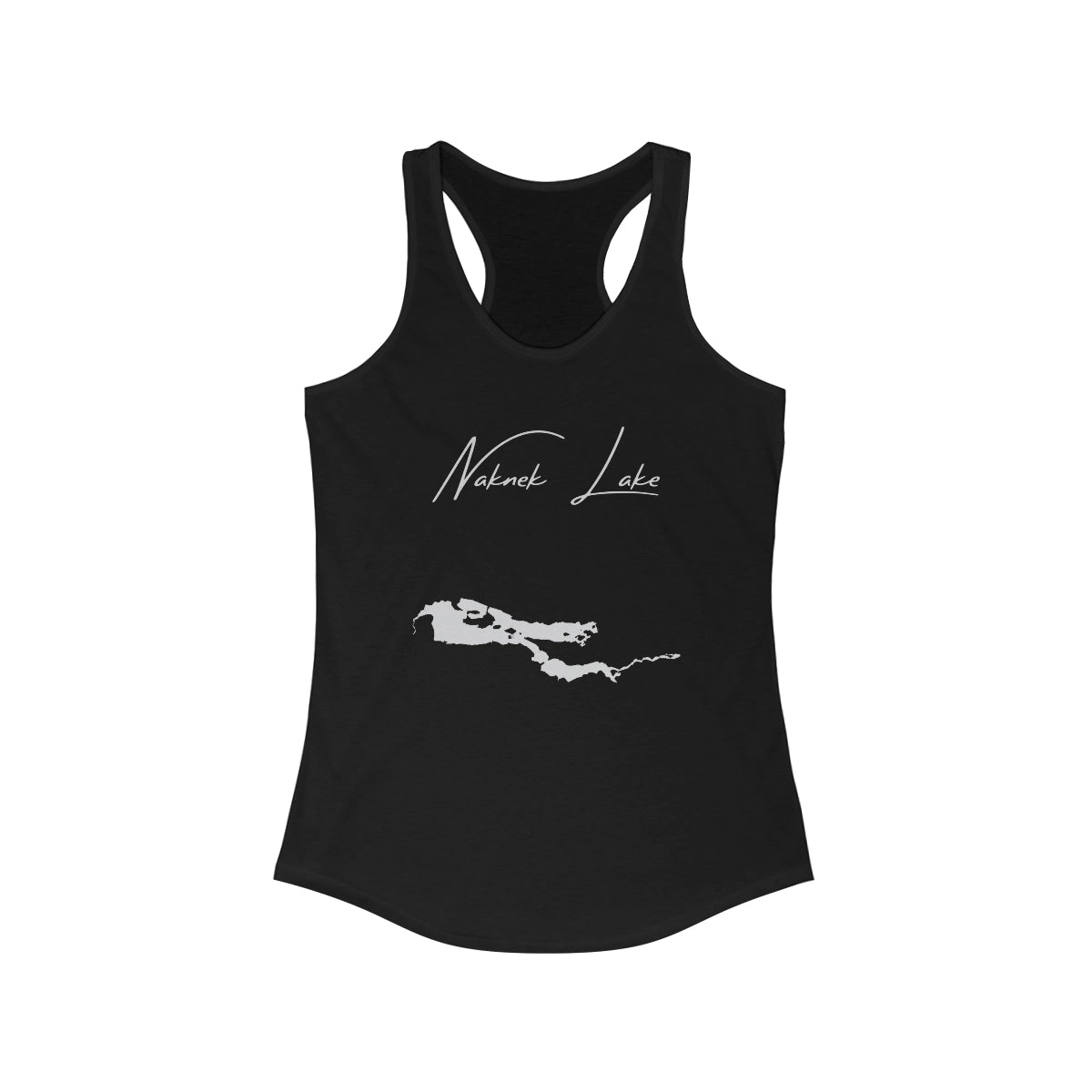 Alaska  Naknek  Lake  Racerback-Tank  front  position  view  from  front  solid  black.webp