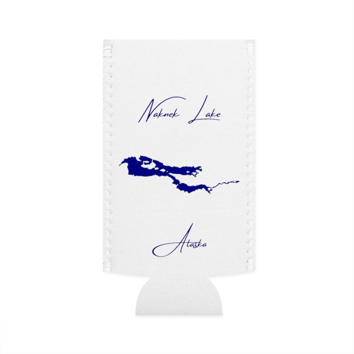 Alaska  Naknek  Lake  Slim  Can  Koozie  front  position  view  from  flat-front  white.webp