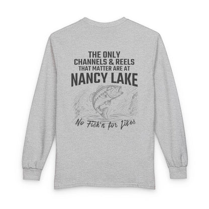 Alaska  Nancy  Lake  Long  Sleeve  Fishing  T-shirt  back  position  view  from  back  sport  grey.webp