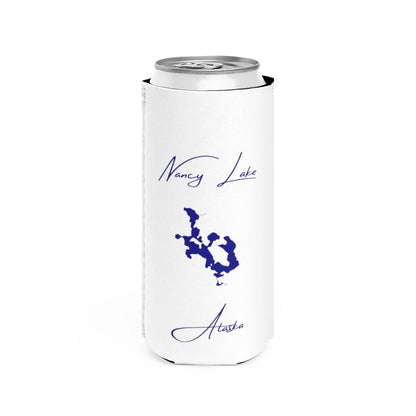 Alaska  Nancy  Lake  Slim  Can  Koozie  front  position  view  from  front  white.webp