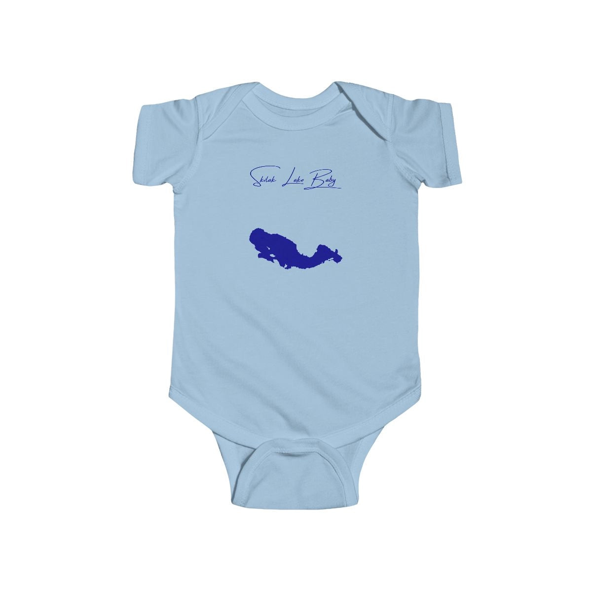 Alaska  Skilak  Lake  Onesie  front  position  view  from  front  light  blue.webp