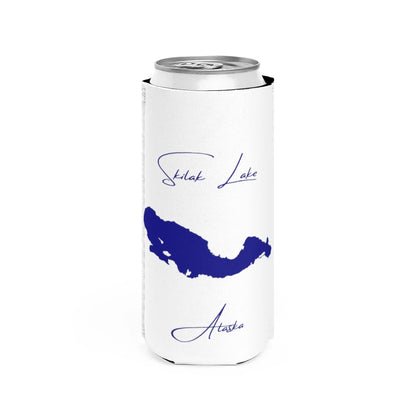 Alaska  Skilak  Lake  Slim  Can  Koozie  front  position  view  from  front  white.webp