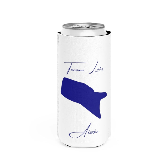 Alaska  Tanaina  Lake  Slim  Can  Koozie  front  position  view  from  front  white.webp