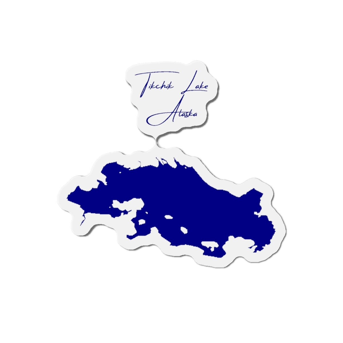 Alaska  Tikchik  Lake  Die  Cut  Magnet  front  position  view  from  front  4  x  4.webp