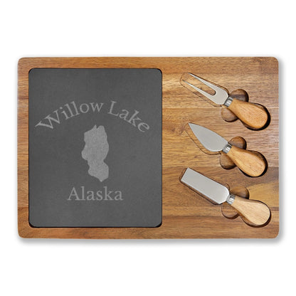 Alaska  Willow  Lake  Engraved  Charcuterie  Board  other  position  view  from  front  13  3  4  x  9  3  4.webp