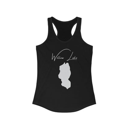 Alaska  Willow  Lake  Racerback-Tank  front  position  view  from  front  solid  black.webp