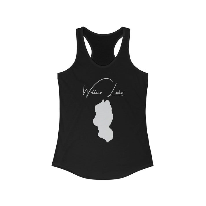 Alaska  Willow  Lake  Racerback-Tank  front  position  view  from  front  solid  black.webp