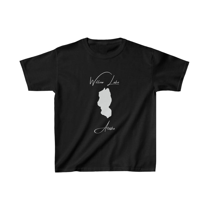 Alaska  Willow  Lake  Youth  T-shirt  front  position  view  from  front  black.webp