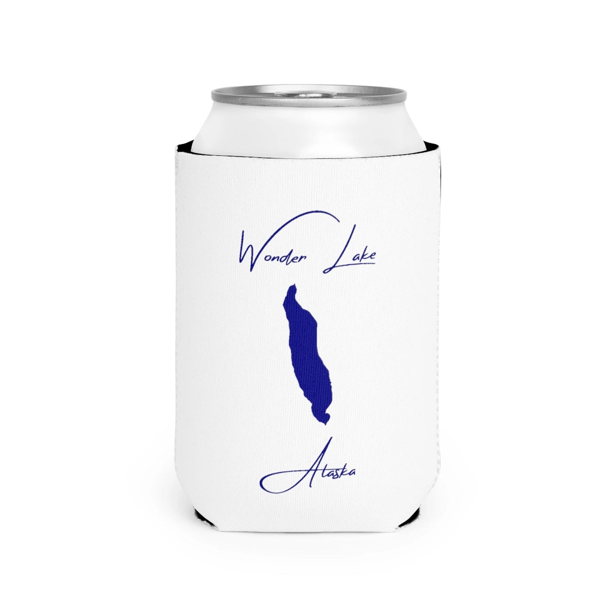 Alaska  Wonder  Lake  Can  Koozie  front  position  view  from  front-2  white.webp