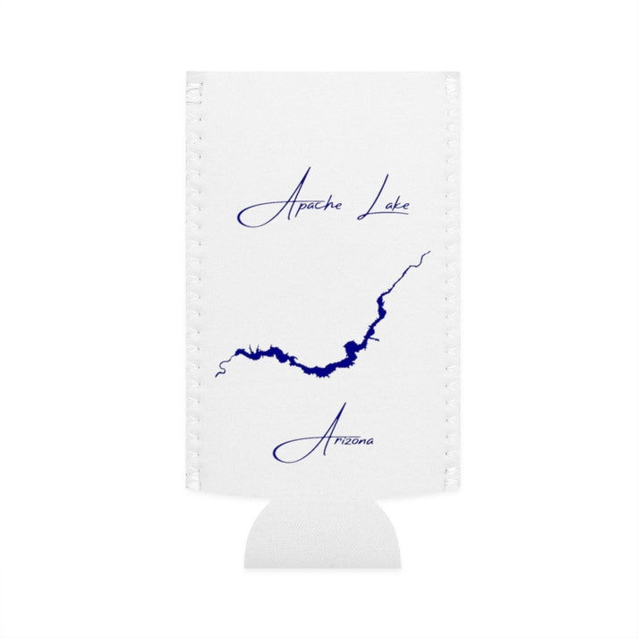 Arizona  Apache  Lake  Slim  Can  Koozie  front  position  view  from  flat-front  white.webp