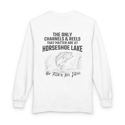 Arizona  Horseshoe  Lake  Long  Sleeve  Fishing  T-shirt  back  position  view  from  back  white.webp