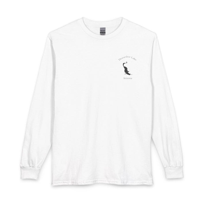 Arizona  Horseshoe  Lake  Long  Sleeve  Fishing  T-shirt  front  position  view  from  front  white.webp