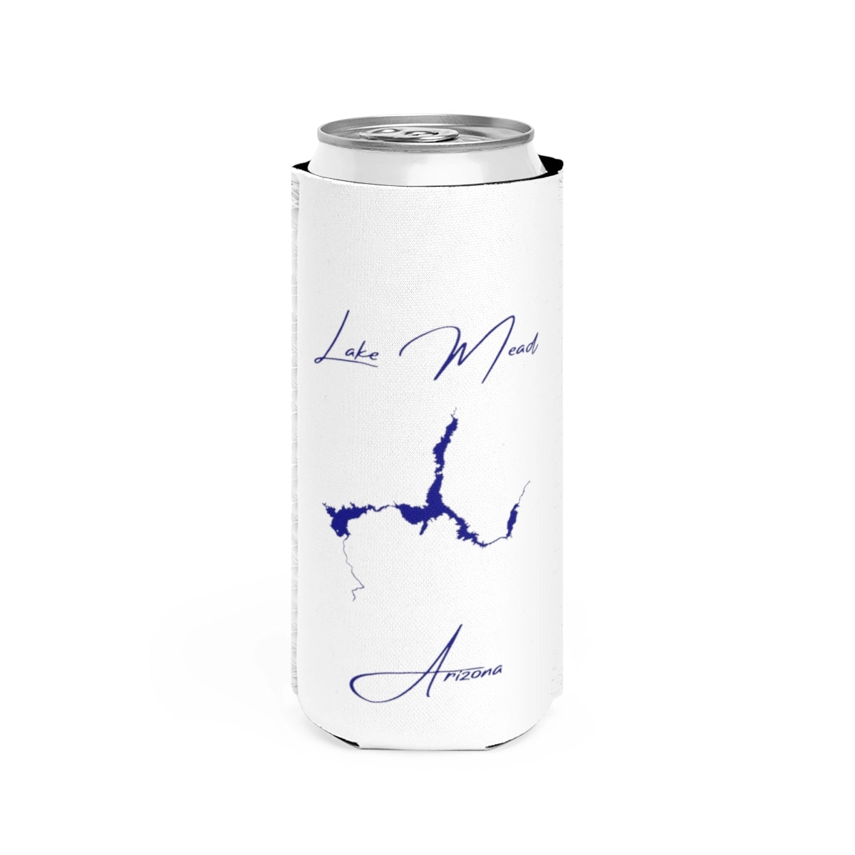 Arizona  Lake  Mead  Slim  Can  Koozie  front  position  view  from  front  white.webp