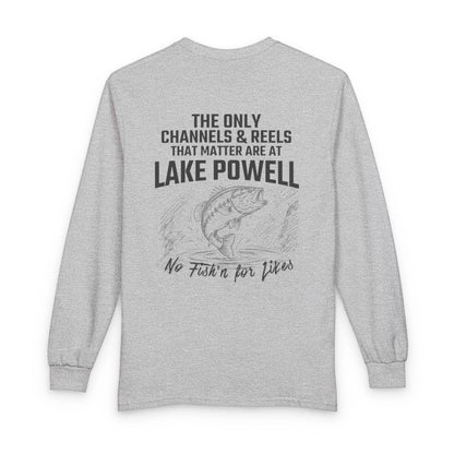 Arizona  Lake  Powell  Long  Sleeve  Fishing  T-shirt  back  position  view  from  back  sport  grey.webp