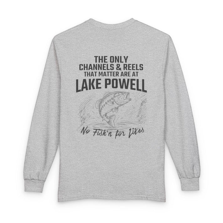 Arizona  Lake  Powell  Long  Sleeve  Fishing  T-shirt  back  position  view  from  back  sport  grey.webp