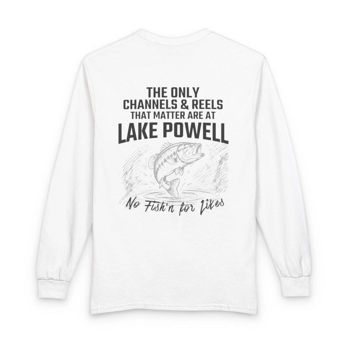 Arizona  Lake  Powell  Long  Sleeve  Fishing  T-shirt  back  position  view  from  back  white.webp