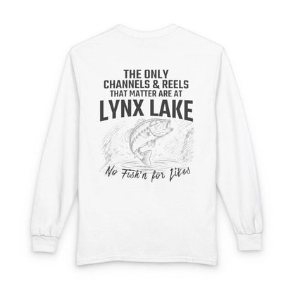 Arizona  Lynx  Lake  Long  Sleeve  Fishing  T-shirt  back  position  view  from  back  white.webp