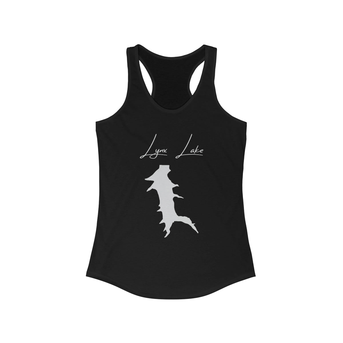 Arizona  Lynx  Lake  Racerback-Tank  front  position  view  from  front  solid  black.webp