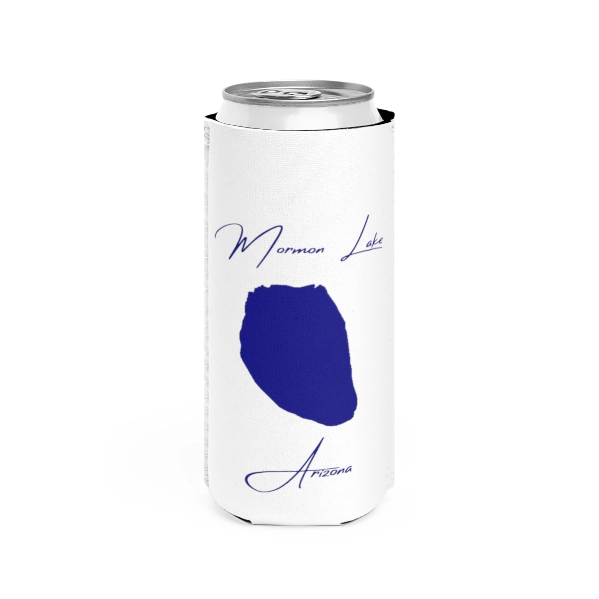 Arizona  Mormon  Lake  Slim  Can  Koozie  front  position  view  from  front  white.webp