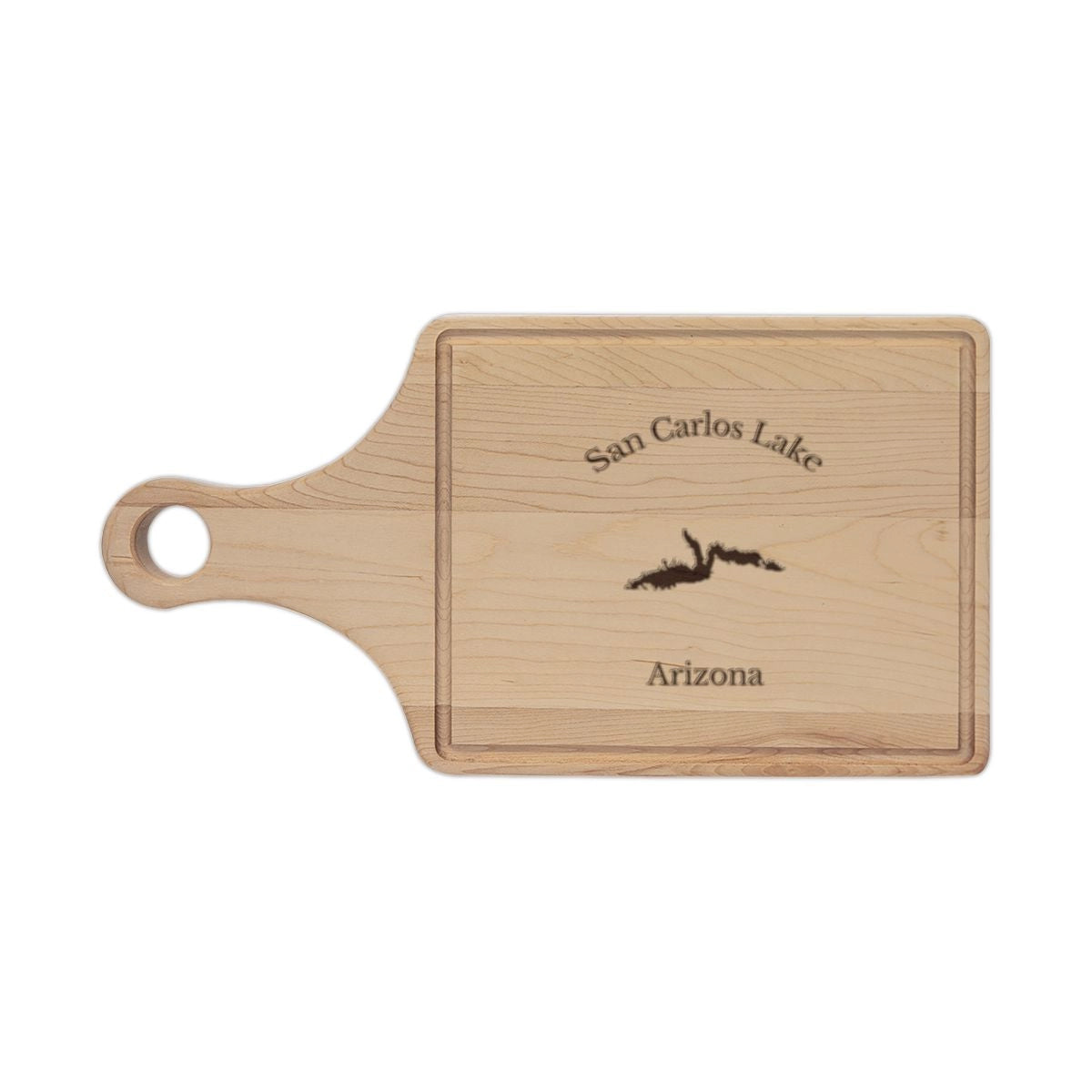 Arizona  San  Carlos  Lake  Engraved  Cutting  Board  front  position  view  from  front  maple.webp