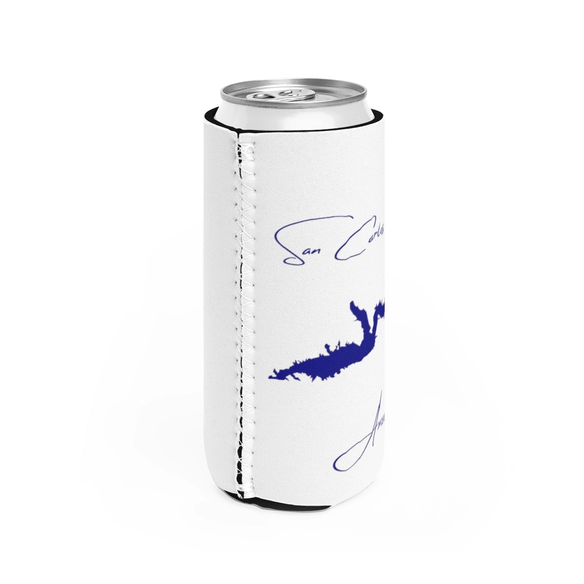Arizona  San  Carlos  Lake  Slim  Can  Koozie  all  position  view  from  right  white.webp