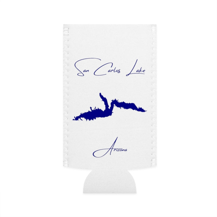 Arizona  San  Carlos  Lake  Slim  Can  Koozie  front  position  view  from  flat-front  white.webp