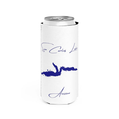 Arizona  San  Carlos  Lake  Slim  Can  Koozie  front  position  view  from  front  white.webp