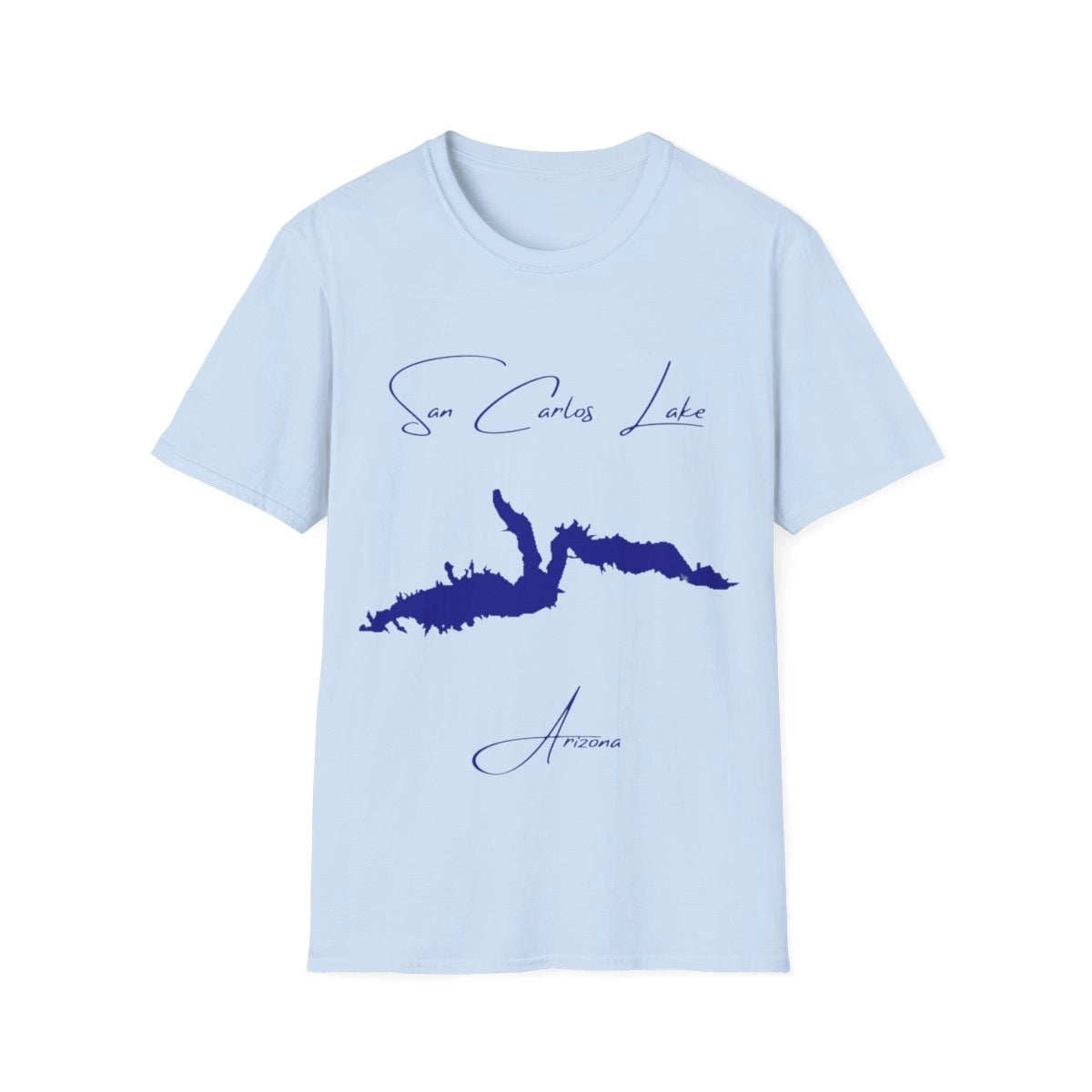 Arizona  San  Carlos  Lake  T-shirt  front  position  view  from  front  light  blue.webp