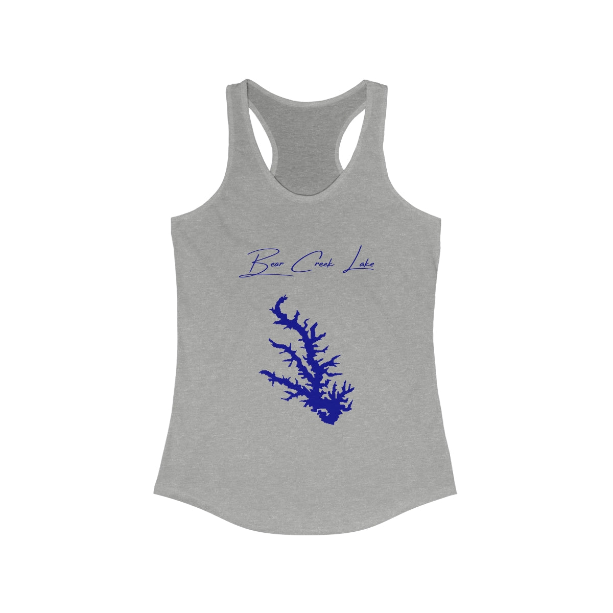 Arkansas  Bear  Creek  Lake  Racerback-Tank  front  position  view  from  front  heather  grey.webp