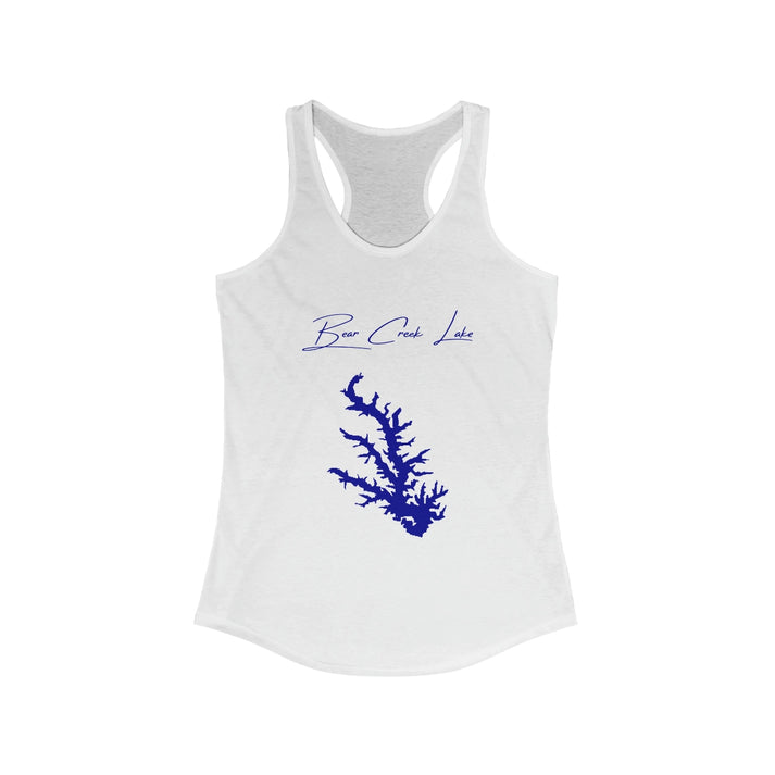 Arkansas  Bear  Creek  Lake  Racerback-Tank  front  position  view  from  front  solid  white.webp