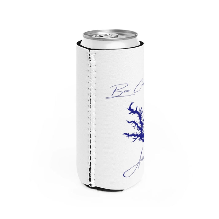 Arkansas  Bear  Creek  Lake  Slim  Can  Koozie  all  position  view  from  right  white.webp