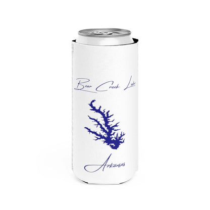 Arkansas  Bear  Creek  Lake  Slim  Can  Koozie  front  position  view  from  front  white.webp