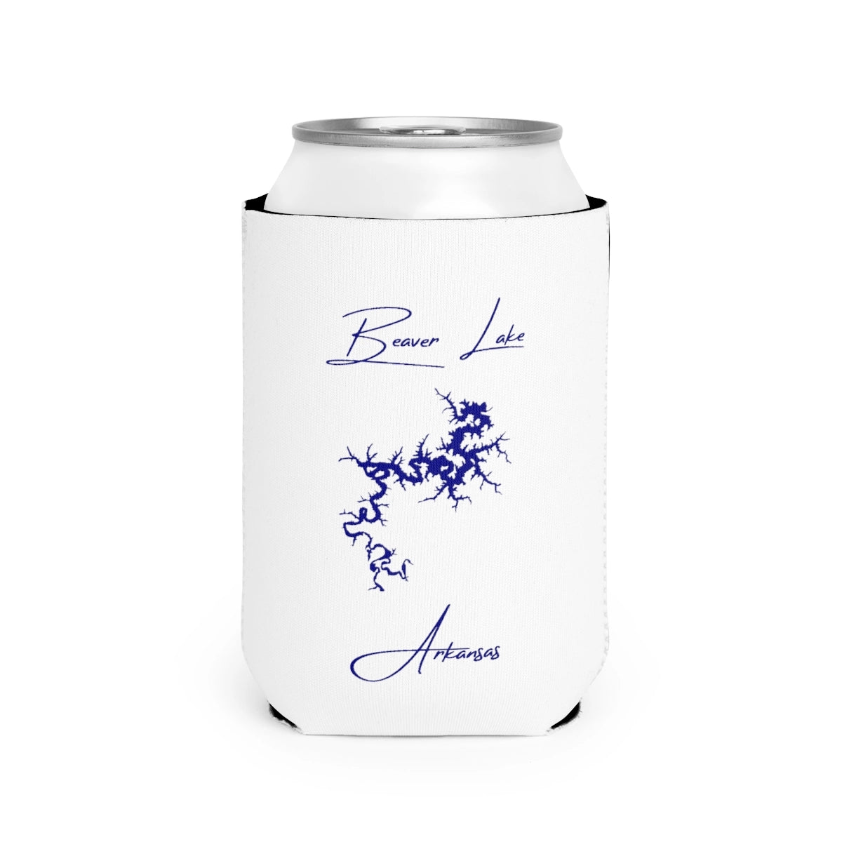 Arkansas  Beaver  Lake  Can  Koozie  front  position  view  from  front-2  white.webp