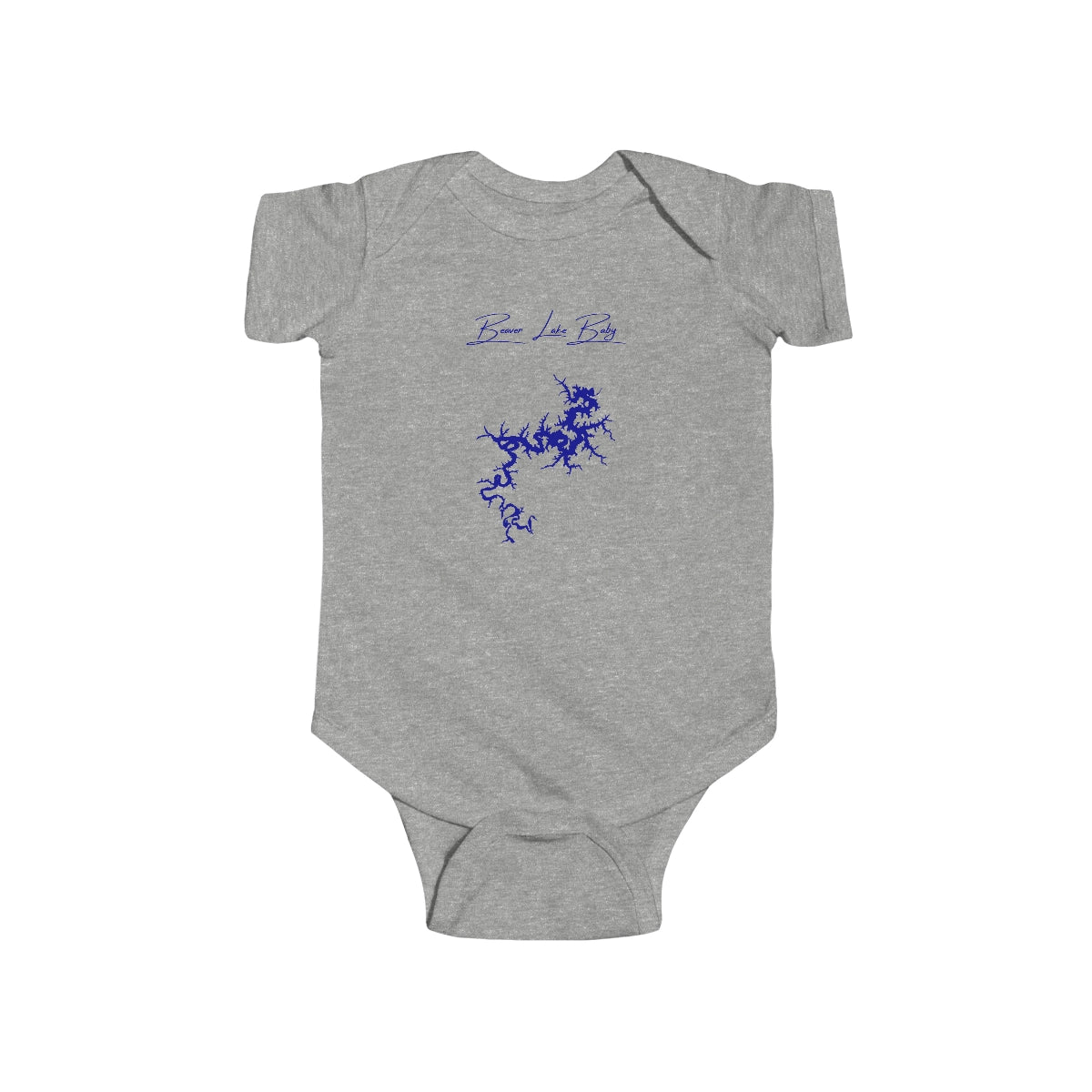 Arkansas  Beaver  Lake  Onesie  front  position  view  from  front  heather.webp