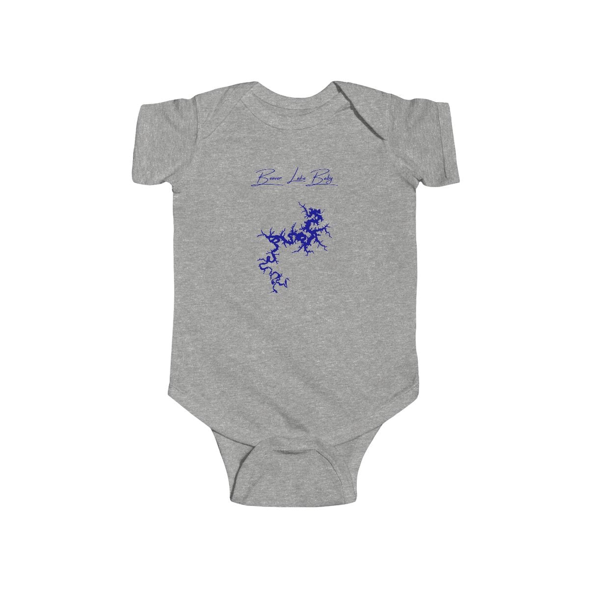 Arkansas  Beaver  Lake  Onesie  front  position  view  from  front  heather.webp