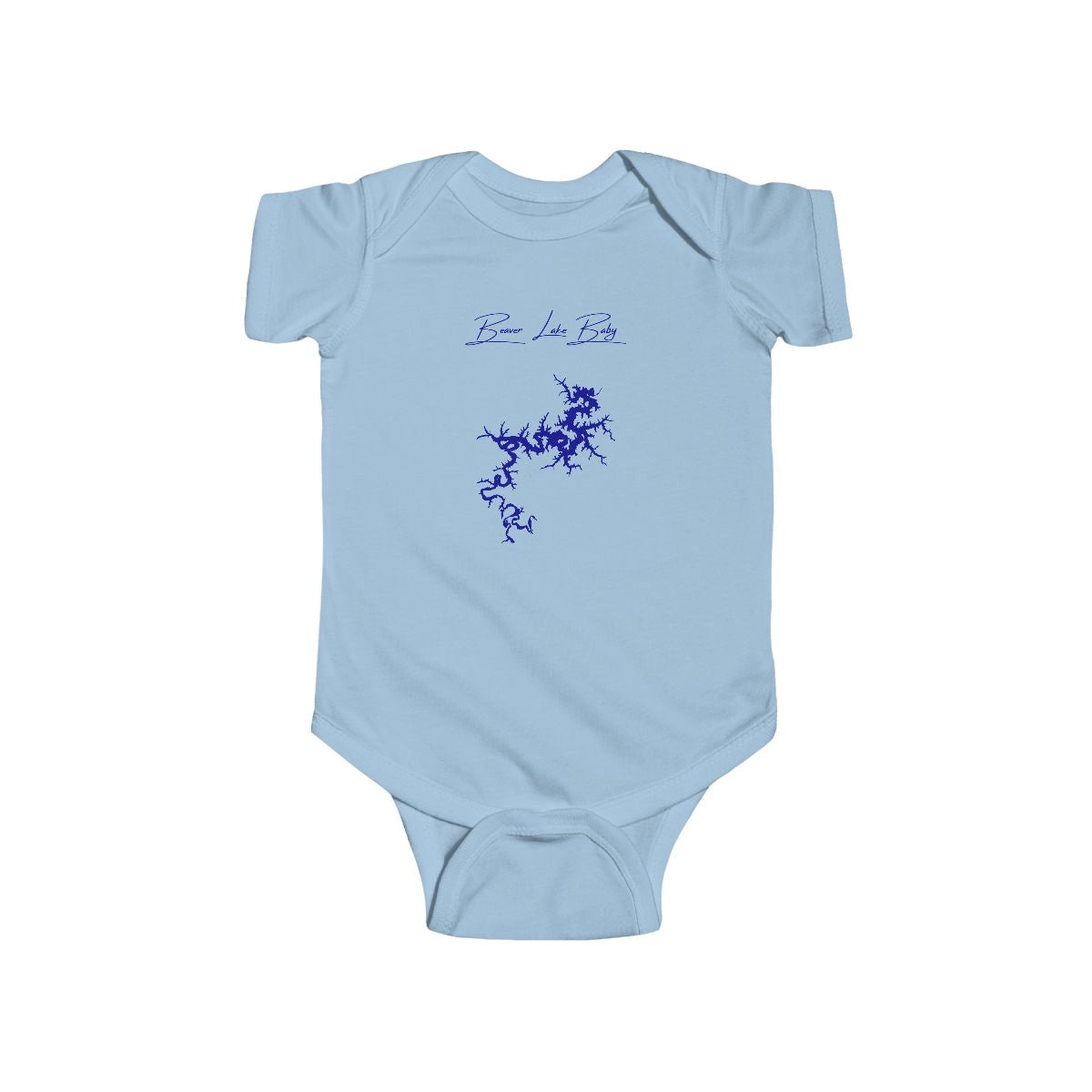 Arkansas  Beaver  Lake  Onesie  front  position  view  from  front  light  blue.webp