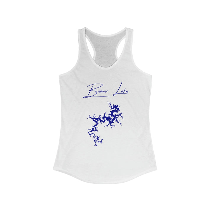 Arkansas  Beaver  Lake  Racerback-Tank  front  position  view  from  front  solid  white.webp