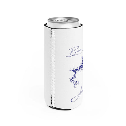 Arkansas  Beaver  Lake  Slim  Can  Koozie  all  position  view  from  right  white.webp
