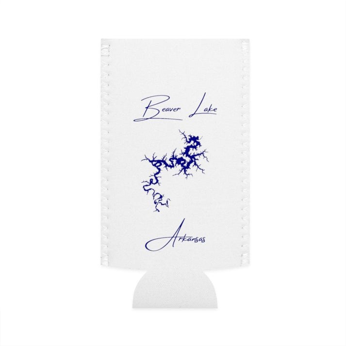 Arkansas  Beaver  Lake  Slim  Can  Koozie  front  position  view  from  flat-front  white.webp