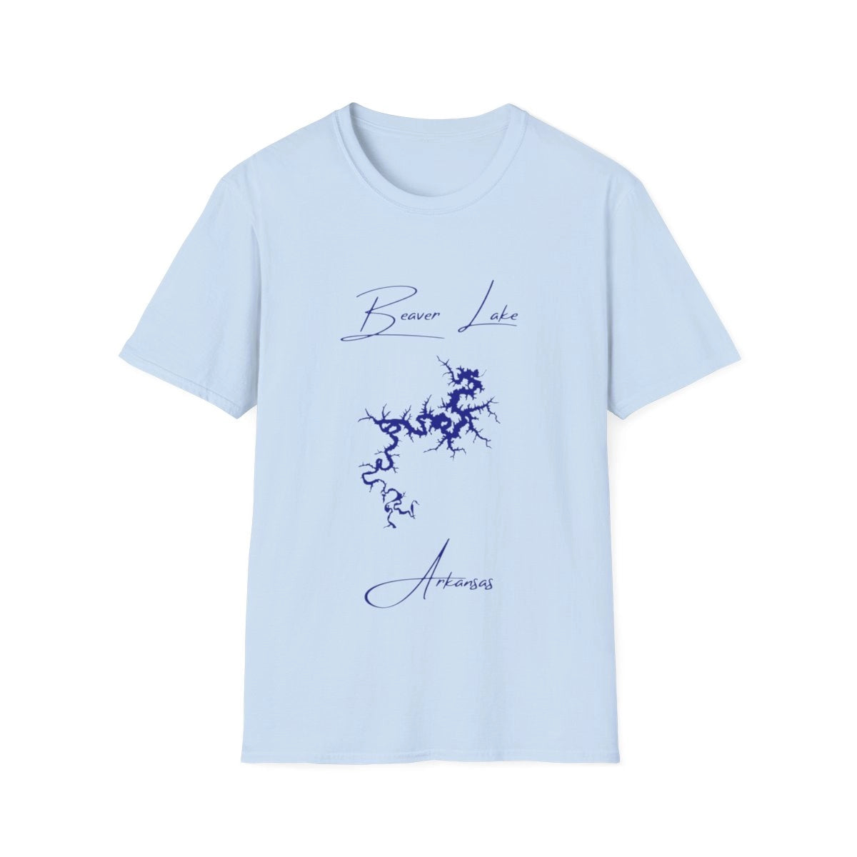 Arkansas  Beaver  Lake  T-shirt  front  position  view  from  front  light  blue.webp