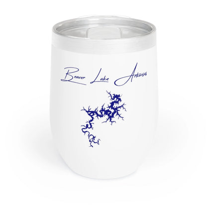 Arkansas  Beaver  Lake  Wine  Tumbler  front  position  view  from  front  white.webp
