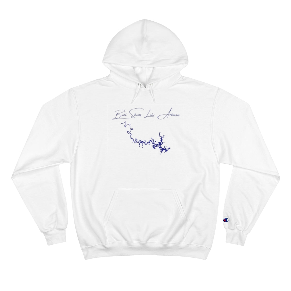 Arkansas  Bull  Shoals  Lake  Hoodie  front  position  view  from  front  white.webp