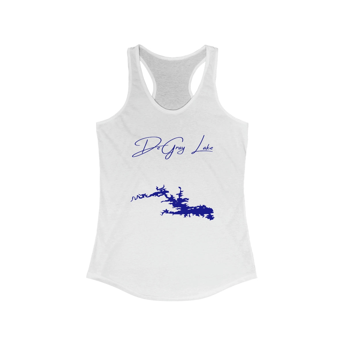 Arkansas  DeGray  Lake  Racerback-Tank  front  position  view  from  front  solid  white.webp